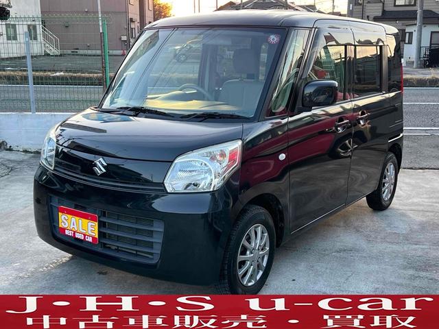 スズキ　スペーシア　Ｇ　ＥＴＣ　両側スライドドア　ナビ　スマートキー　アイドリングストップ　電動格納ミラー　ベンチシート　ＣＶＴ　盗難防止システム　ＡＢＳ　ＣＤ　ＤＶＤ再生　アルミホイール　衝突安全ボディ　エアコン