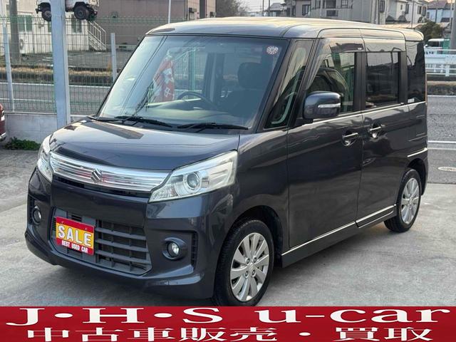 スズキ　スペーシアカスタム　ＸＳ　ＥＴＣ　両側スライド・片側電動　ＴＶ　ＨＩＤ　スマートキー　アイドリングストップ　ベンチシート　ＣＶＴ　盗難防止システム　ＡＢＳ　ＣＤ　ＤＶＤ再生　ＵＳＢ　アルミホイール　衝突安全ボディ　エアコン